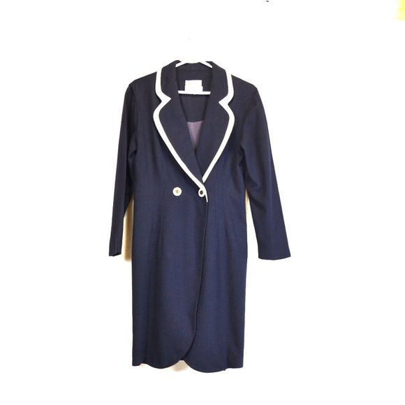 Braemar 100% wool midi Dress by michelle Monet wrap long sleeve office formal - Picture 2 of 7